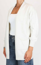 Initial - Cardigan lungo con tasche - Avorio