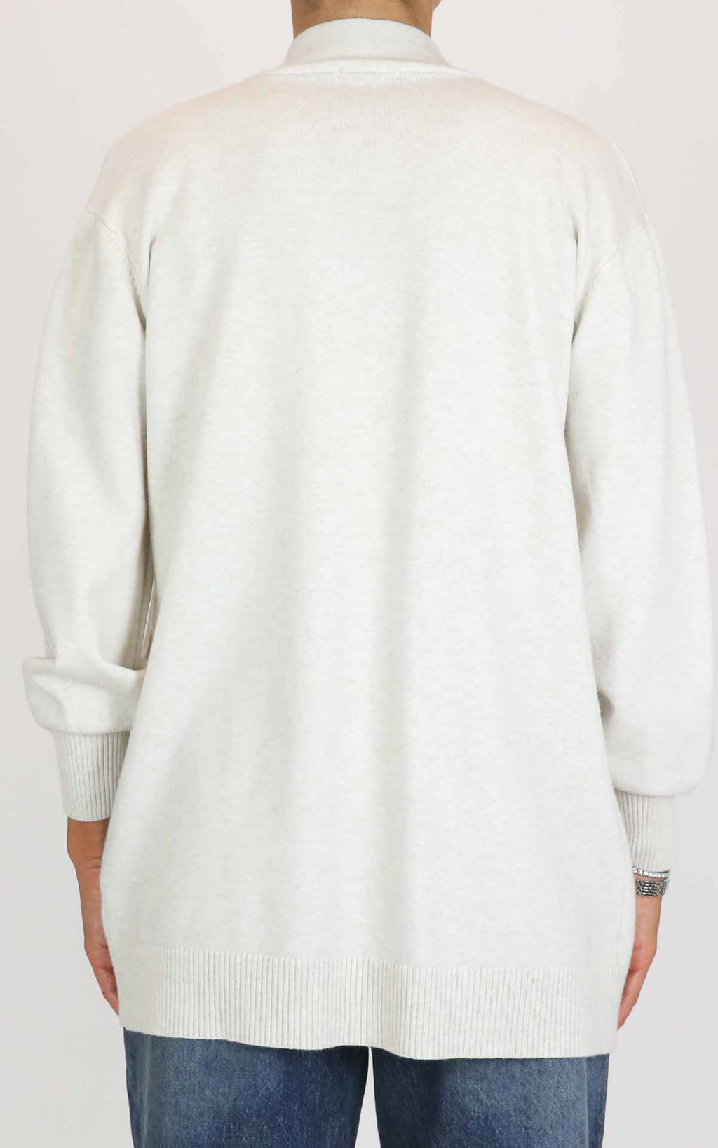 Initial - Cardigan lungo con tasche - Avorio