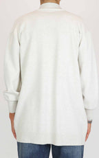 Initial - Cardigan lungo con tasche - Avorio