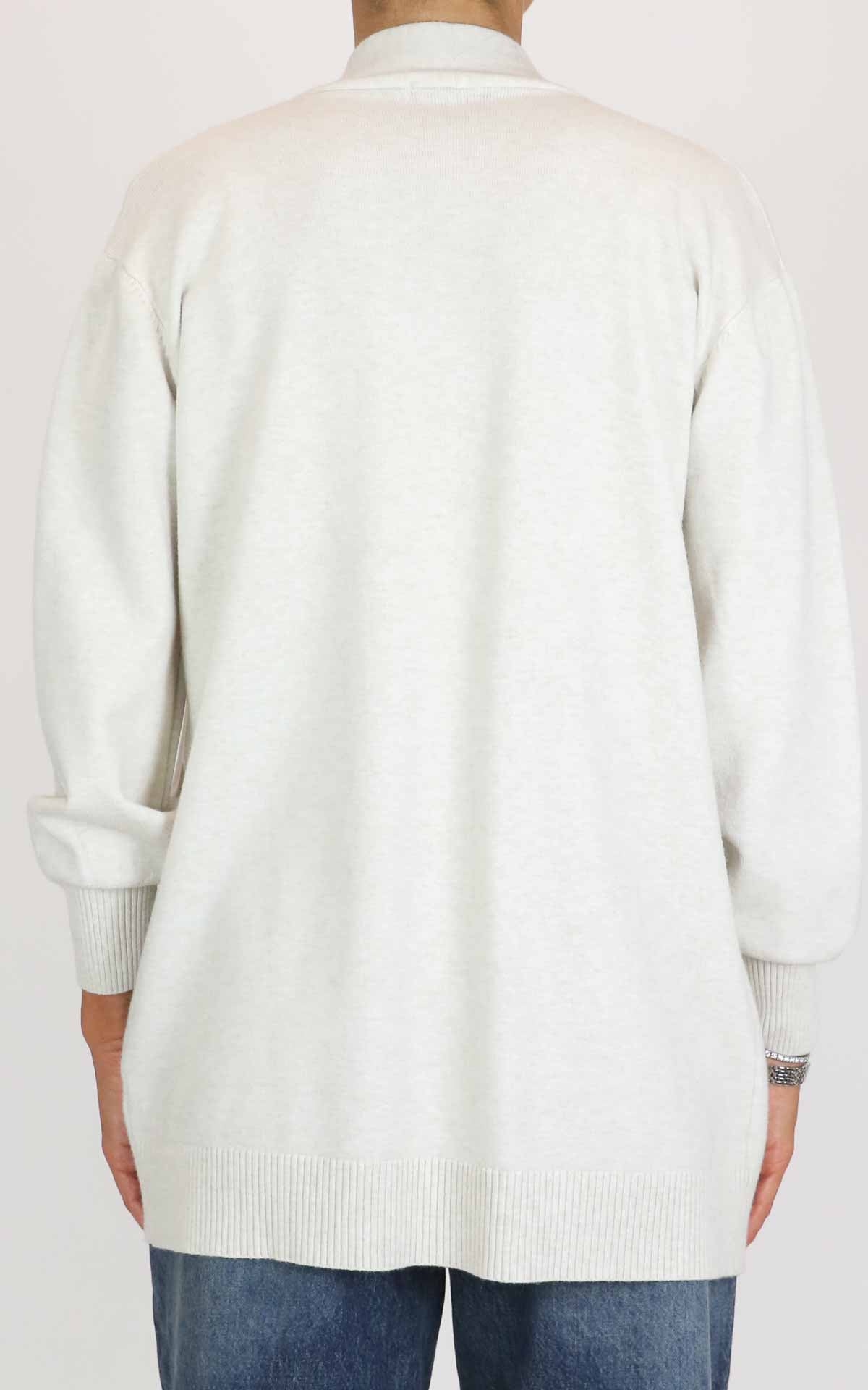Initial - Cardigan lungo con tasche - Avorio