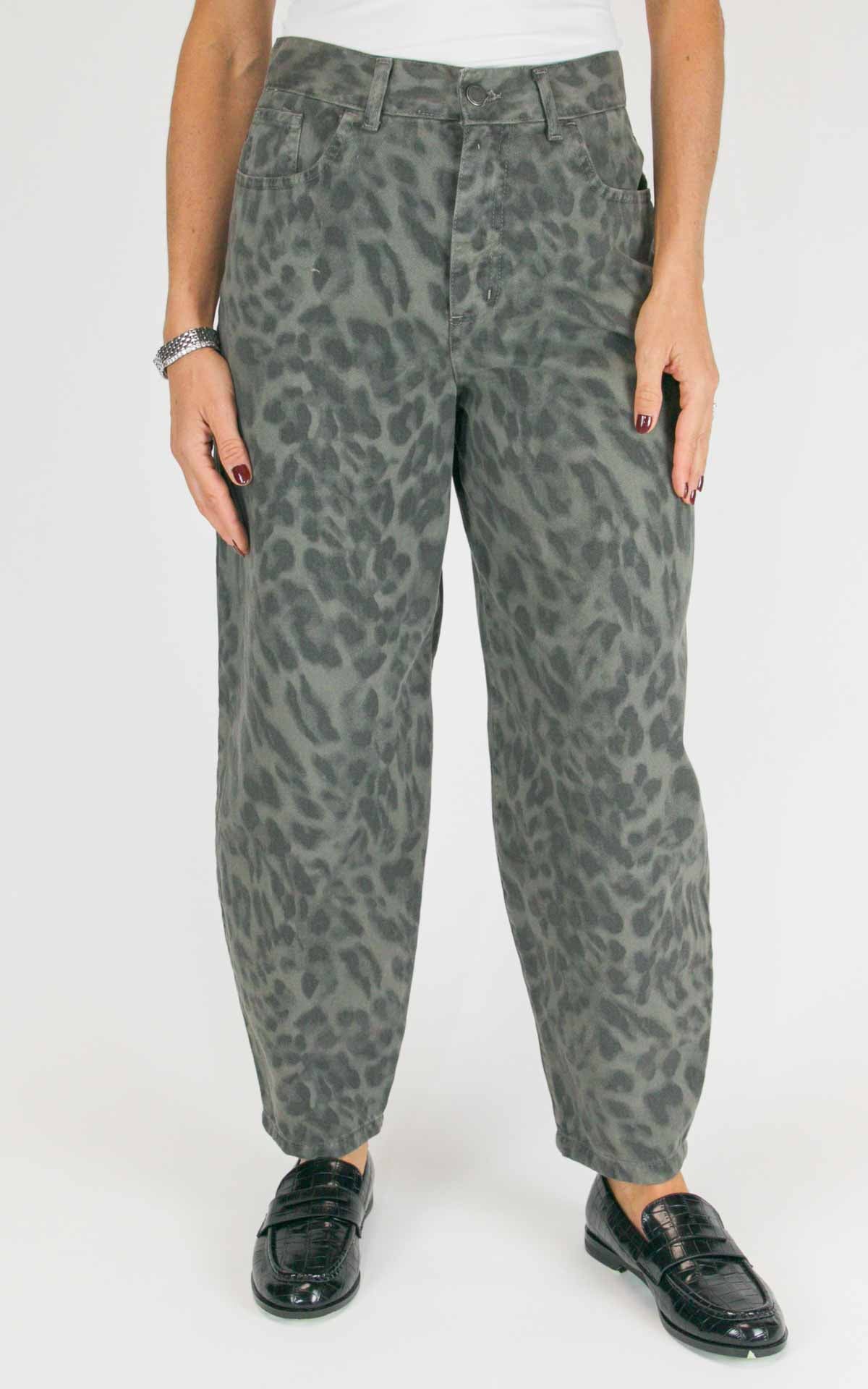 Susymix - Pantalone barrel maculato - Piombo