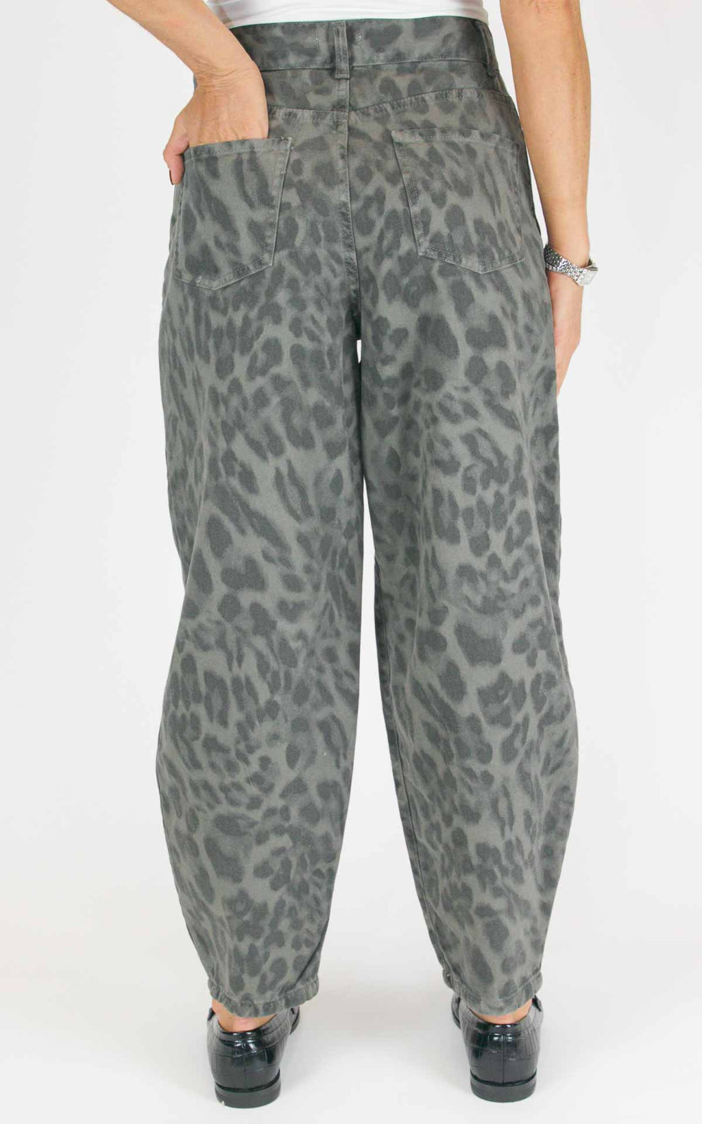 Susymix - Pantalone barrel maculato - Piombo