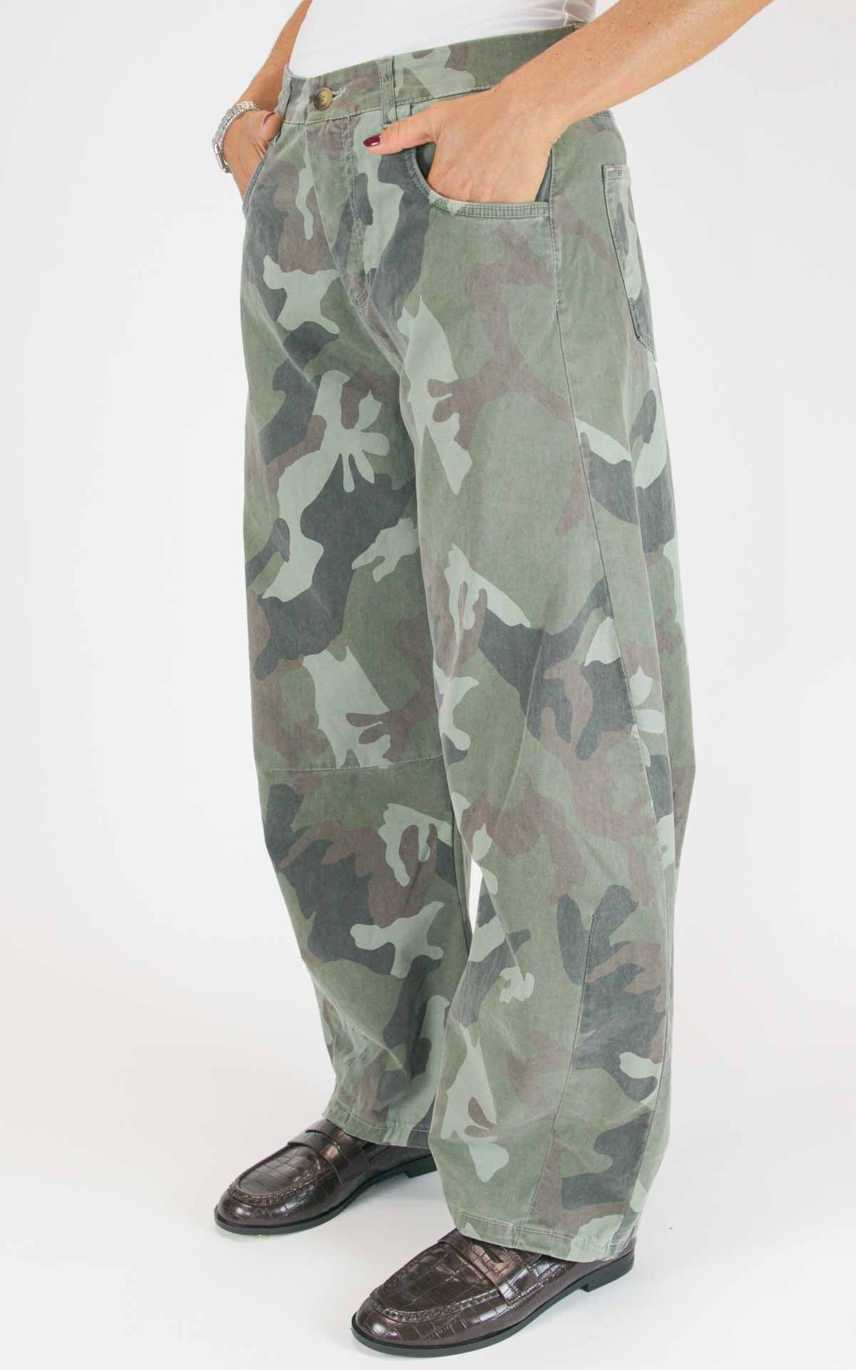 Off-on - Pantalone barrel camouflage - Verde militare