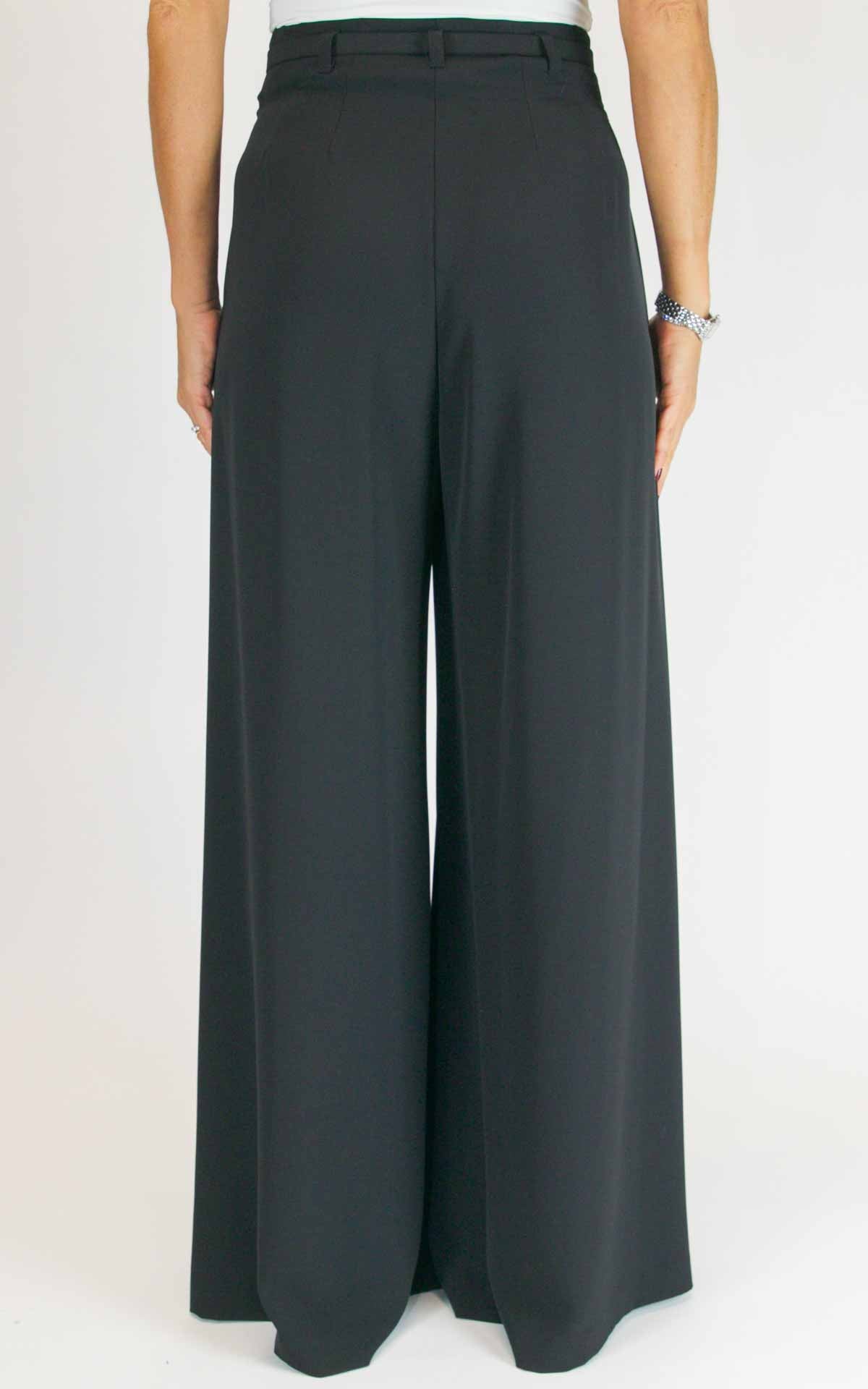 Imperial - Pantalone palazzo scivolato con pences - Nero