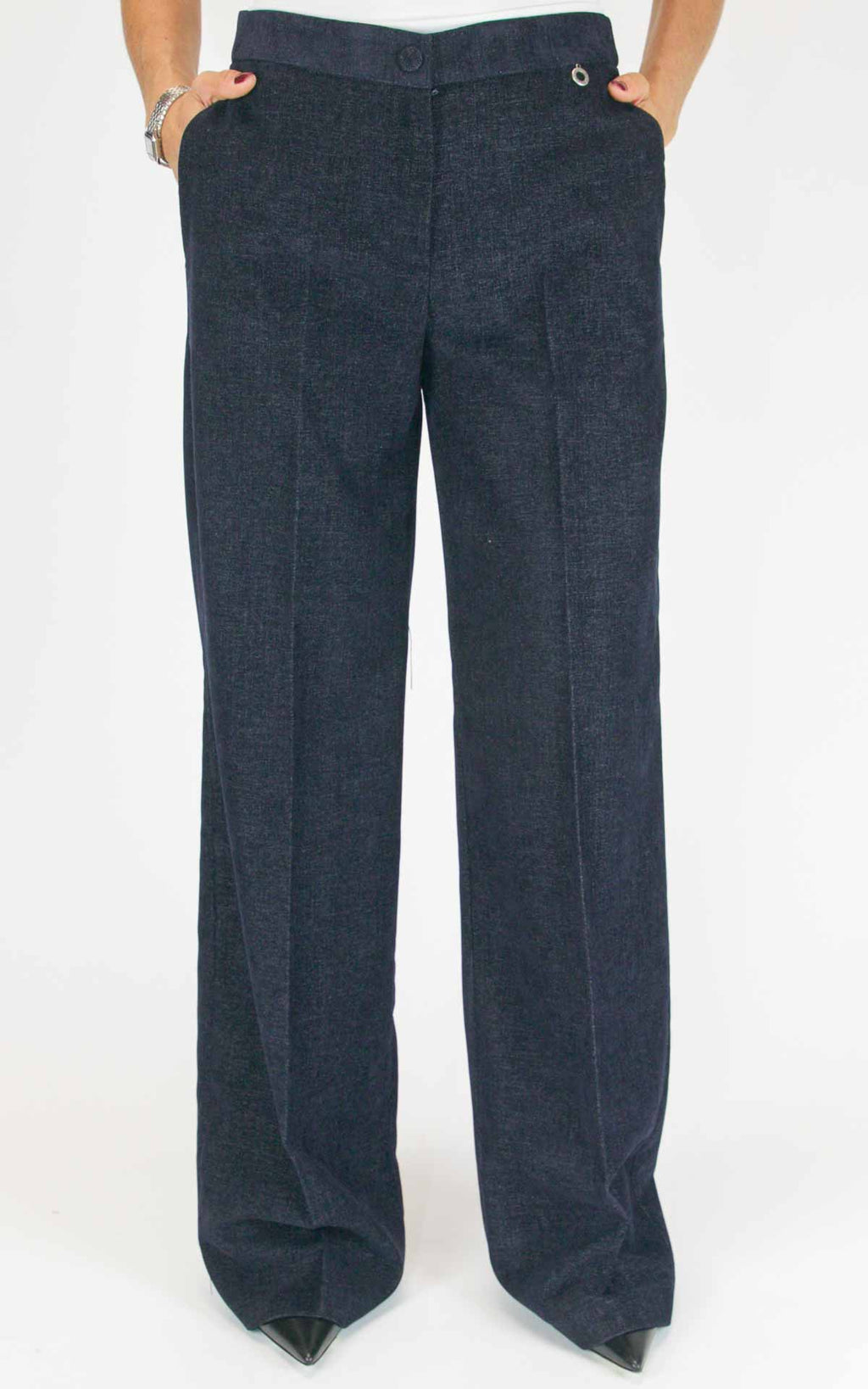Eco - Pantalone in velluto - Color denim