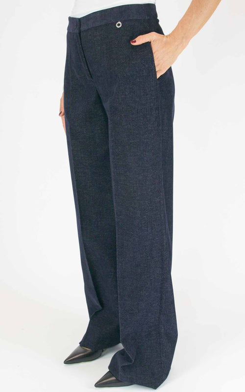 Eco - Pantalone in velluto - Color denim