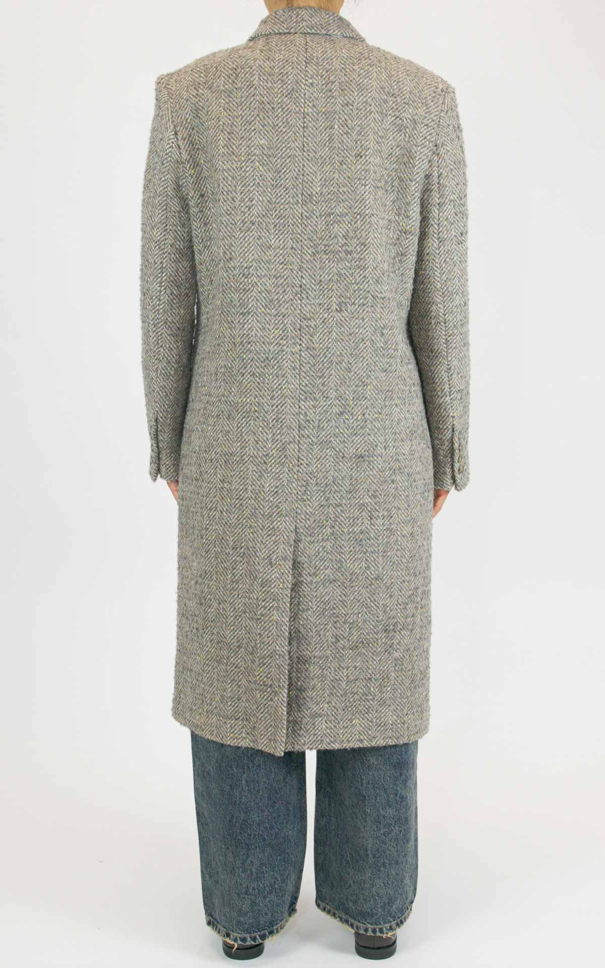 Wu'Side - Cappotto lungo spigato - Grigio / beige