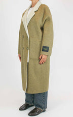 Wu'Side - Cappotto lungo double in lana - Beige