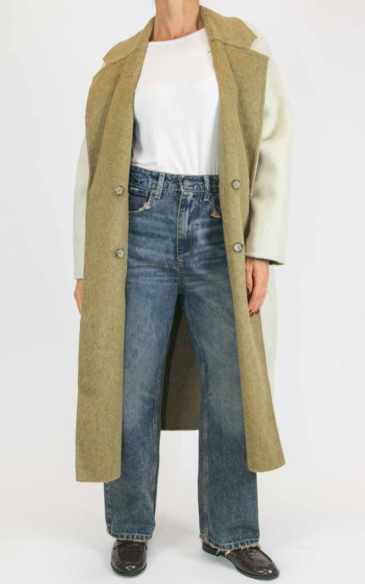 Wu'Side - Cappotto lungo double in lana - Beige