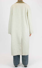 Wu'Side - Cappotto lungo double in lana - Beige