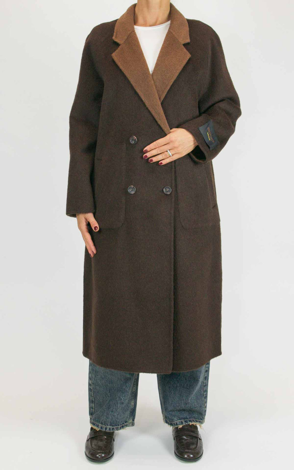 Wu'Side - Cappotto lungo double in lana - Moro