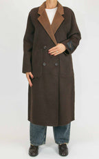 Wu'Side - Cappotto lungo double in lana - Moro