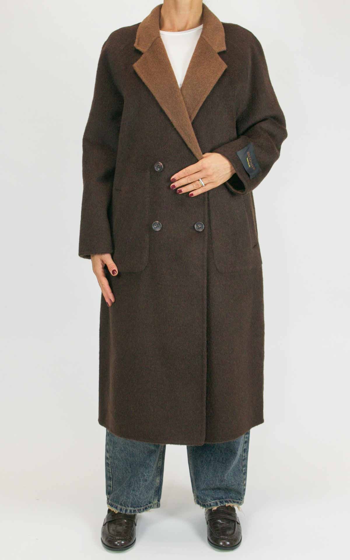 Wu'Side - Cappotto lungo double in lana - Moro