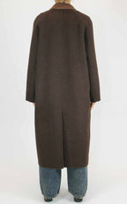 Wu'Side - Cappotto lungo double in lana - Moro