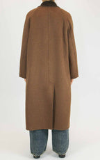 Wu'Side - Cappotto lungo double in lana - Moro