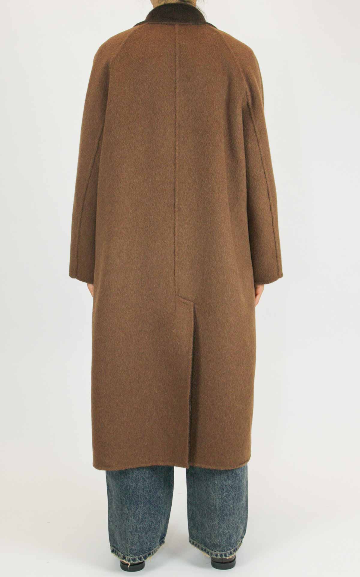 Wu'Side - Cappotto lungo double in lana - Moro