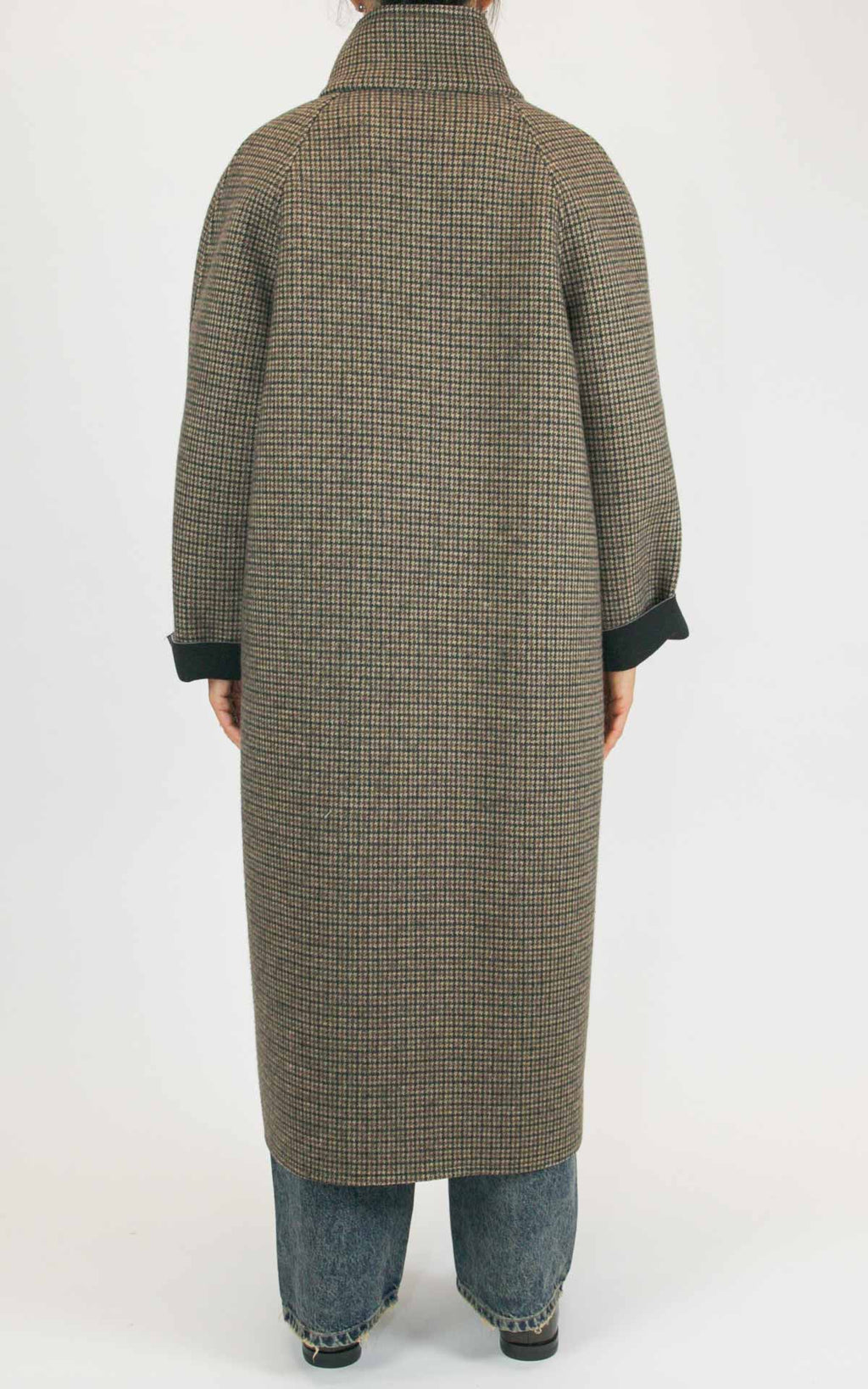 Off-on - Cappotto pied de poule lungo in neoprene - Moro / camel