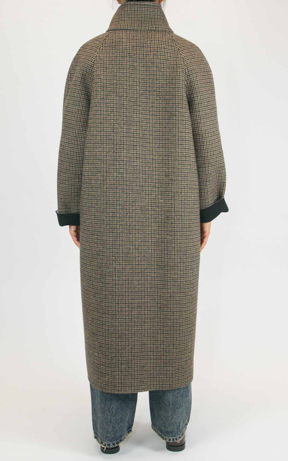 Off-on - Cappotto pied de poule lungo in neoprene - Moro / camel