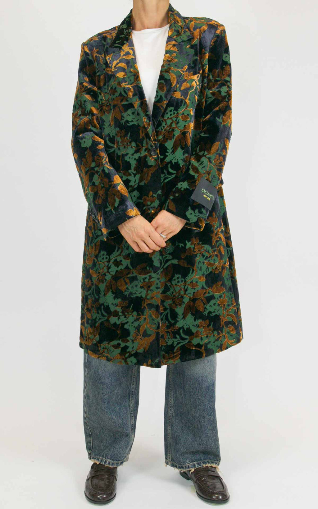 Wu'Side - Giacca lunga devoré - Nero / bronzo / verde
