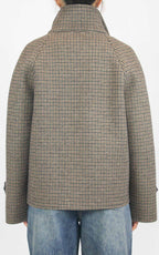 Off-on - Giacca corta pied de poule in neoprene - Moro / camel