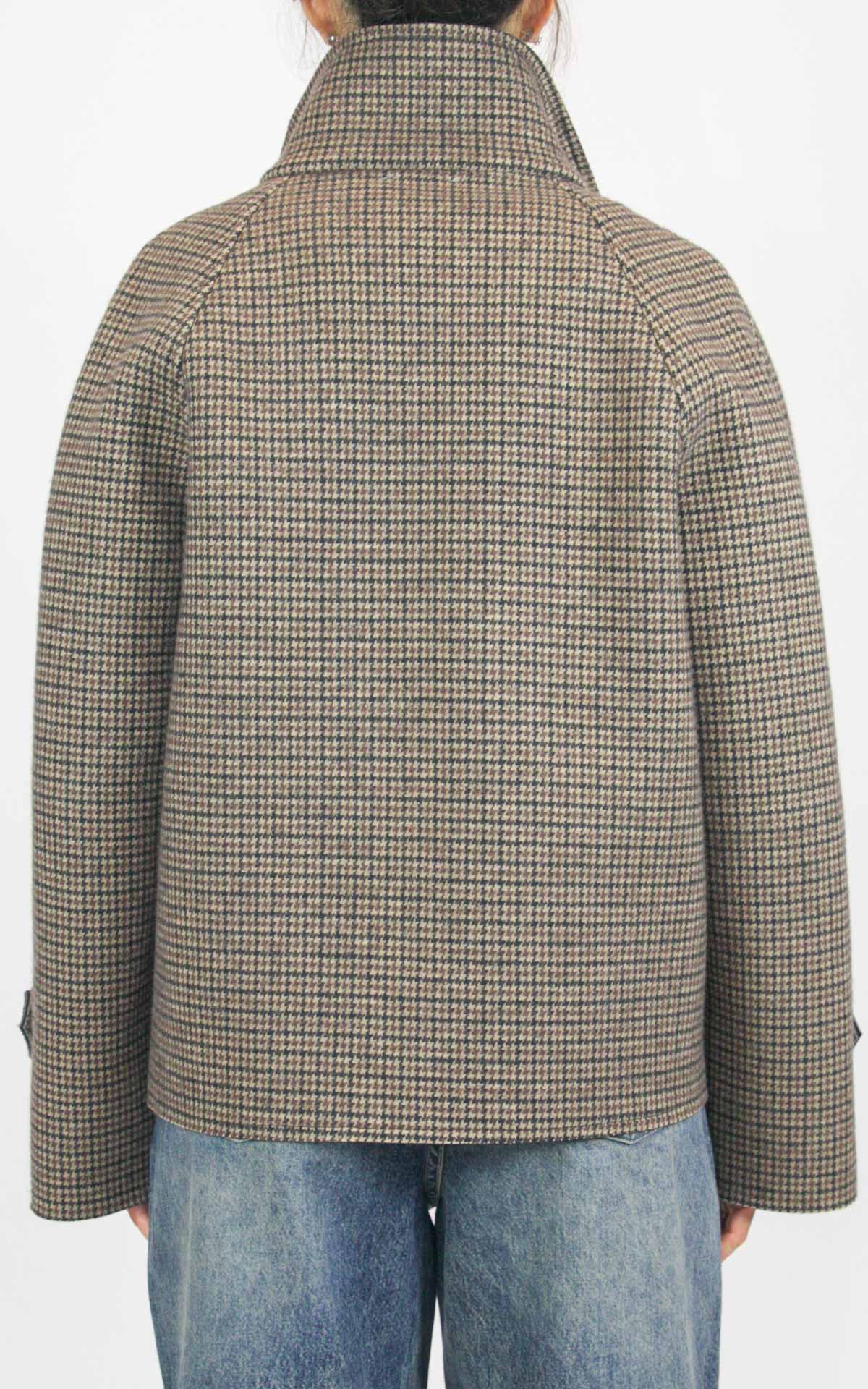Off-on - Giacca corta pied de poule in neoprene - Moro / camel
