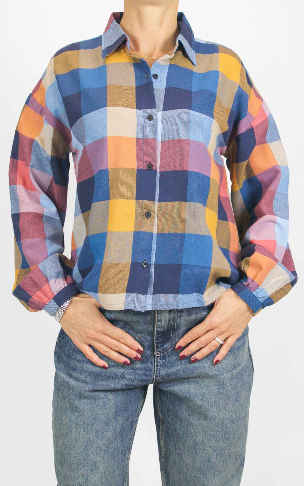 Compañía Fantástica - Camicia a quadri - Blu / Giallo