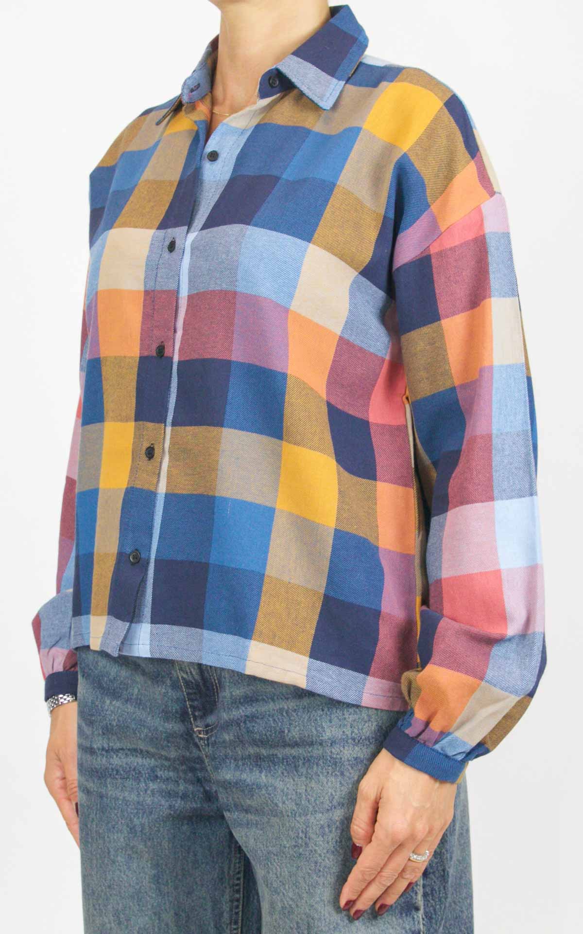 Compañía Fantástica - Camicia a quadri - Blu / Giallo
