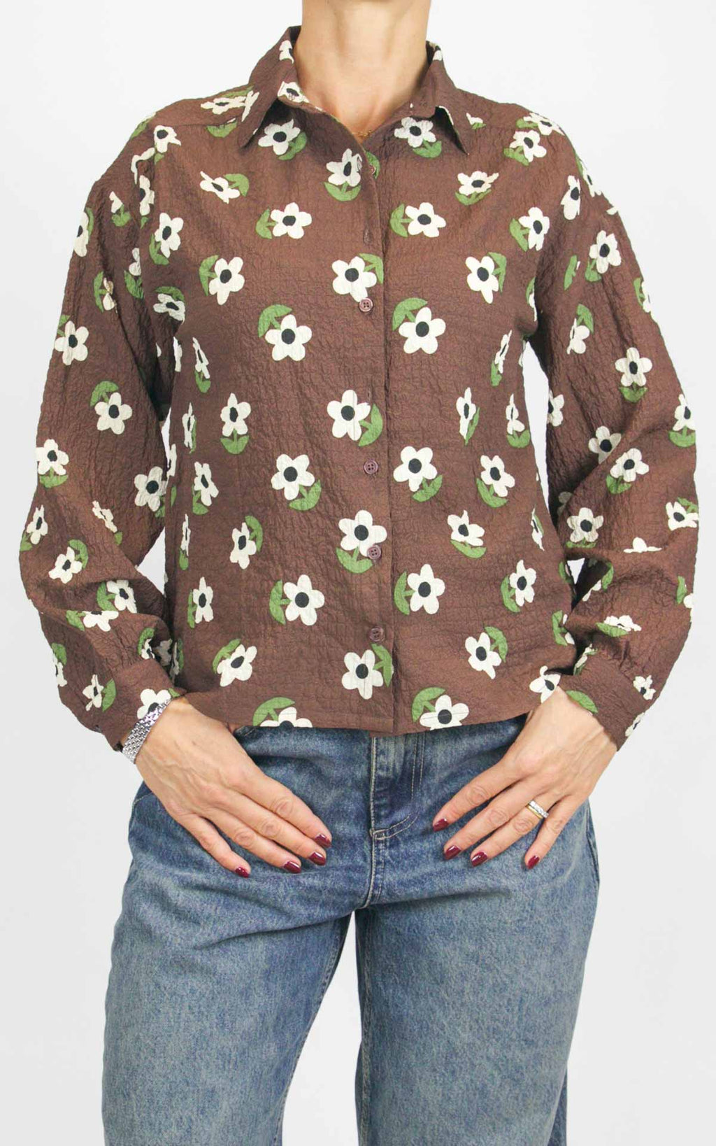 Compañía Fantástica - Camicia margherite - Marrone