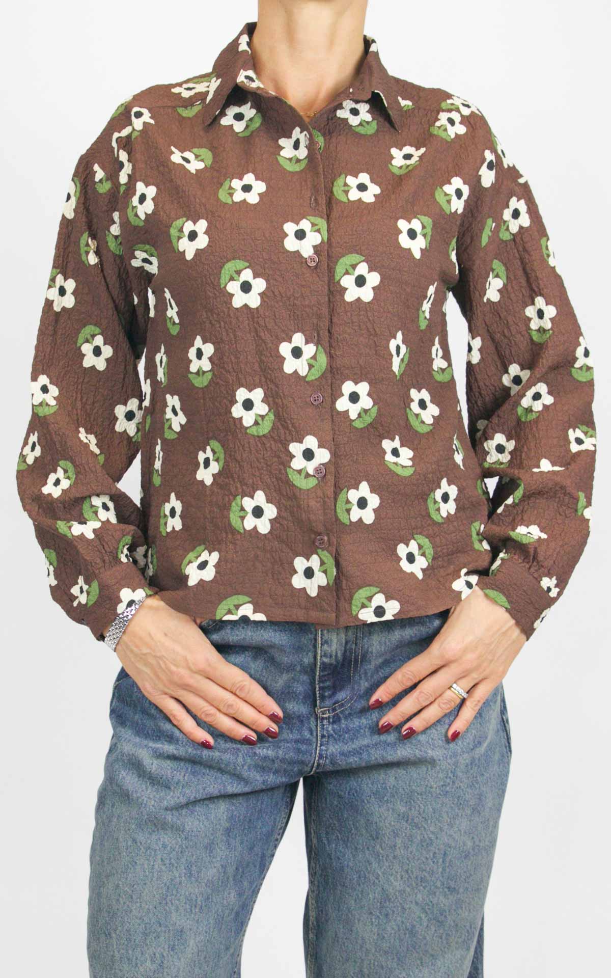 Compañía Fantástica - Camicia margherite - Marrone