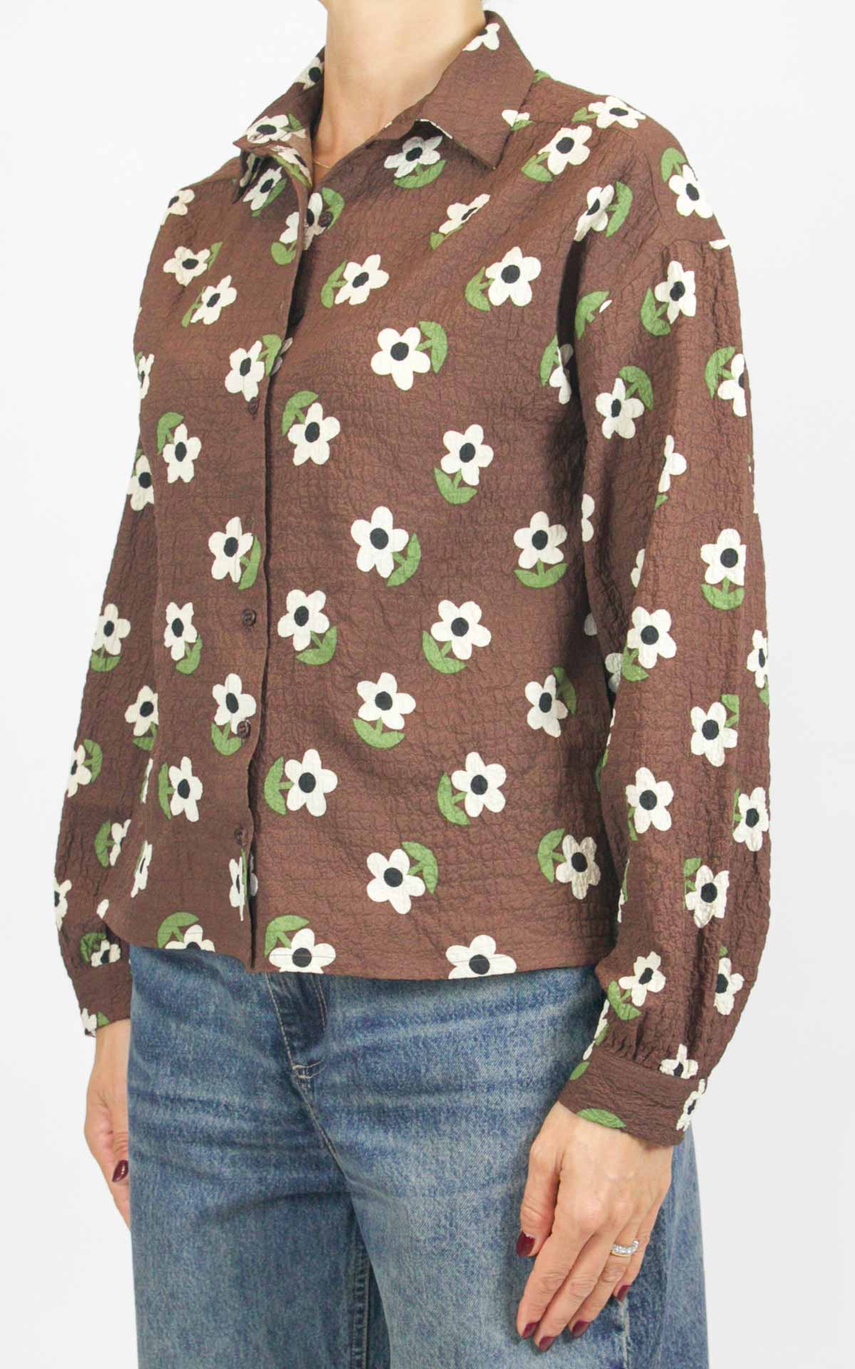 Compañía Fantástica - Camicia margherite - Marrone