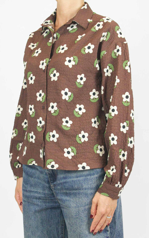 Compañía Fantástica - Camicia margherite - Marrone
