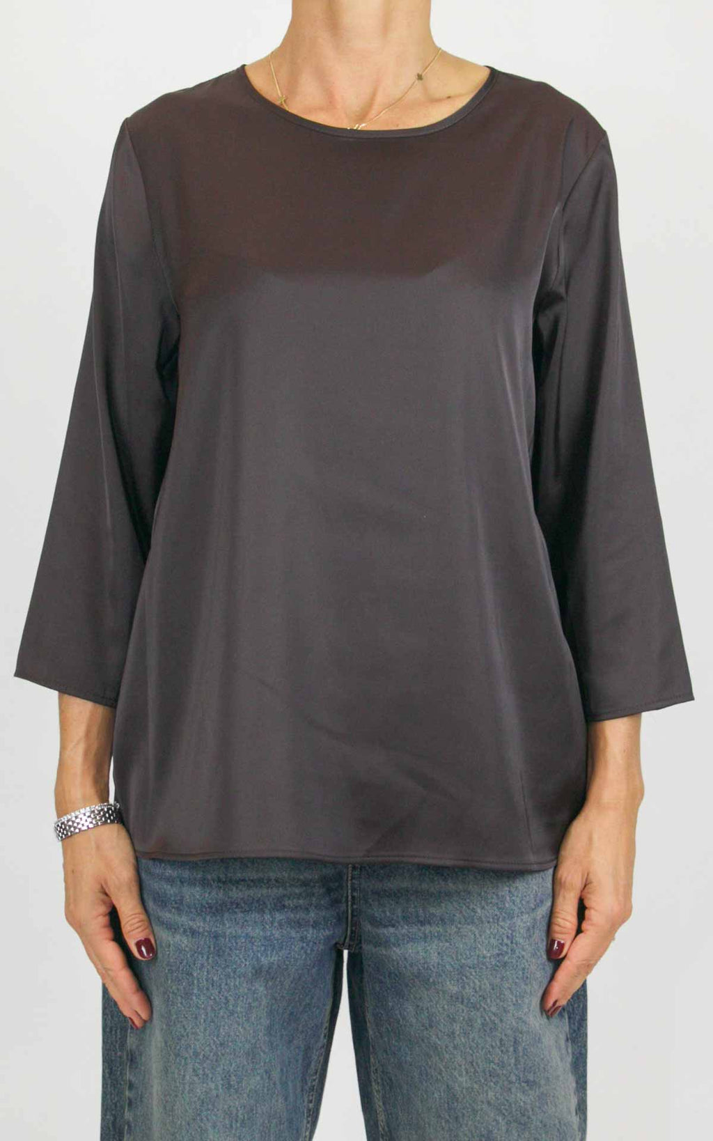 Imperial - Blusa fluida manica 3/4 - Caffè