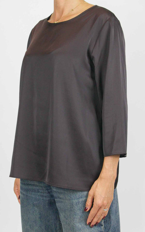 Imperial - Blusa fluida manica 3/4 - Caffè