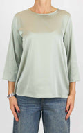 Imperial - Blusa fluida manica 3/4 - Verde salvia