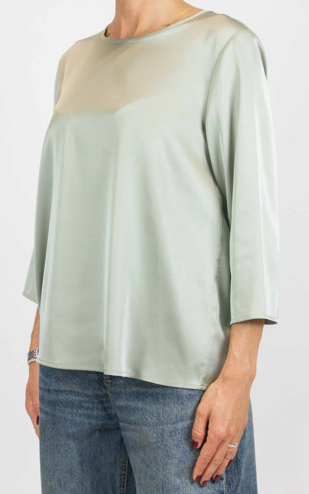 Imperial - Blusa fluida manica 3/4 - Verde salvia