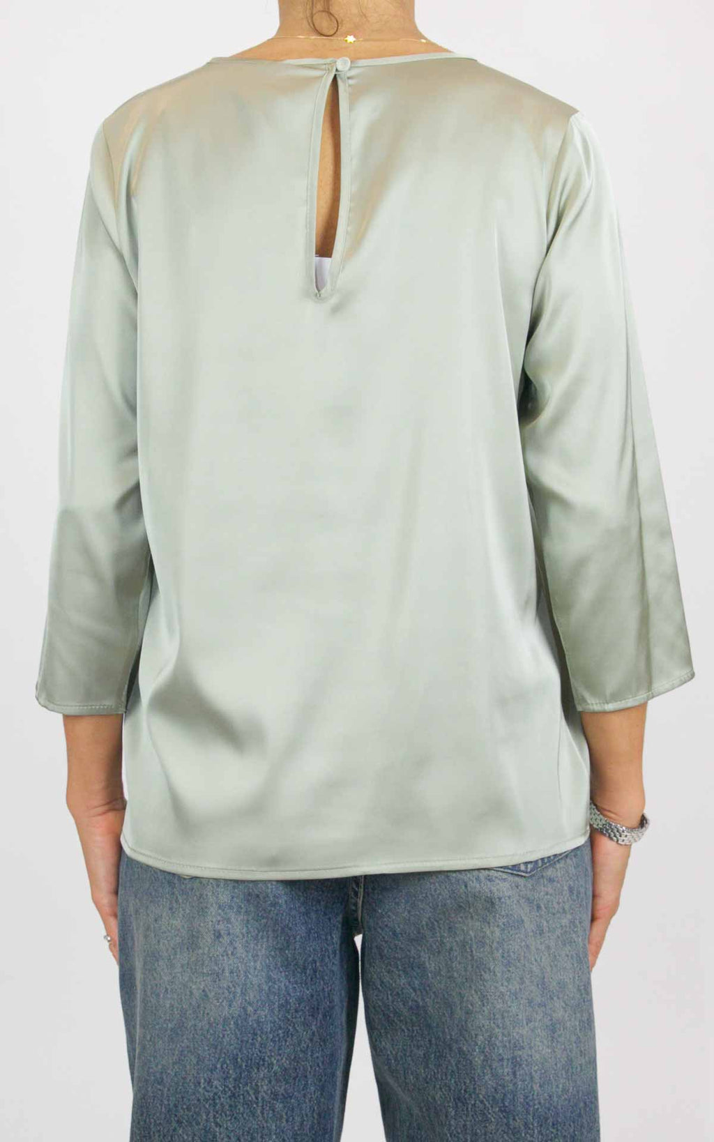 Imperial - Blusa fluida manica 3/4 - Verde salvia