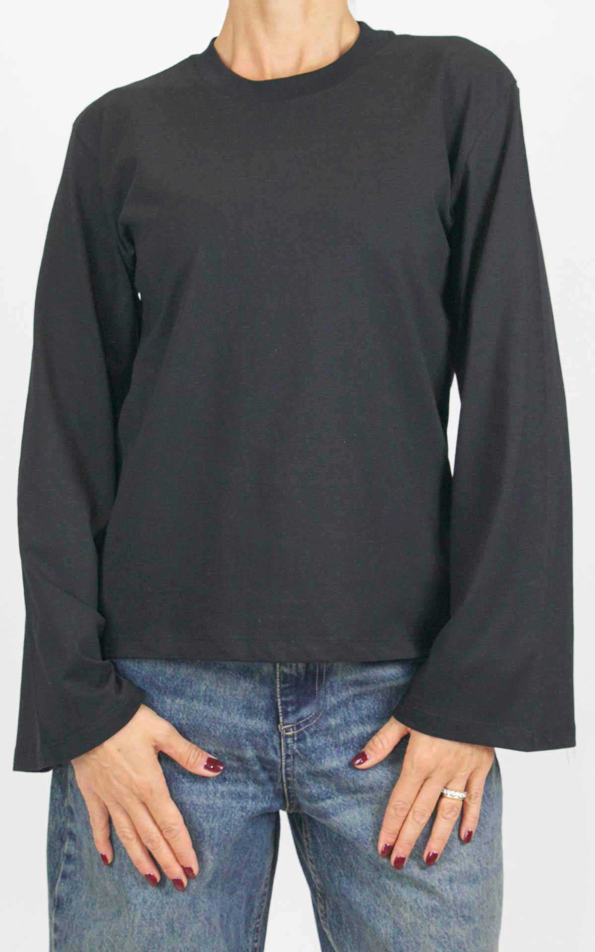 Susymix - T-shirt manica lunga campanella - Nero