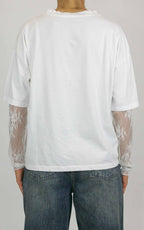 Susymix - Maglia con maniche pizzo - Latte