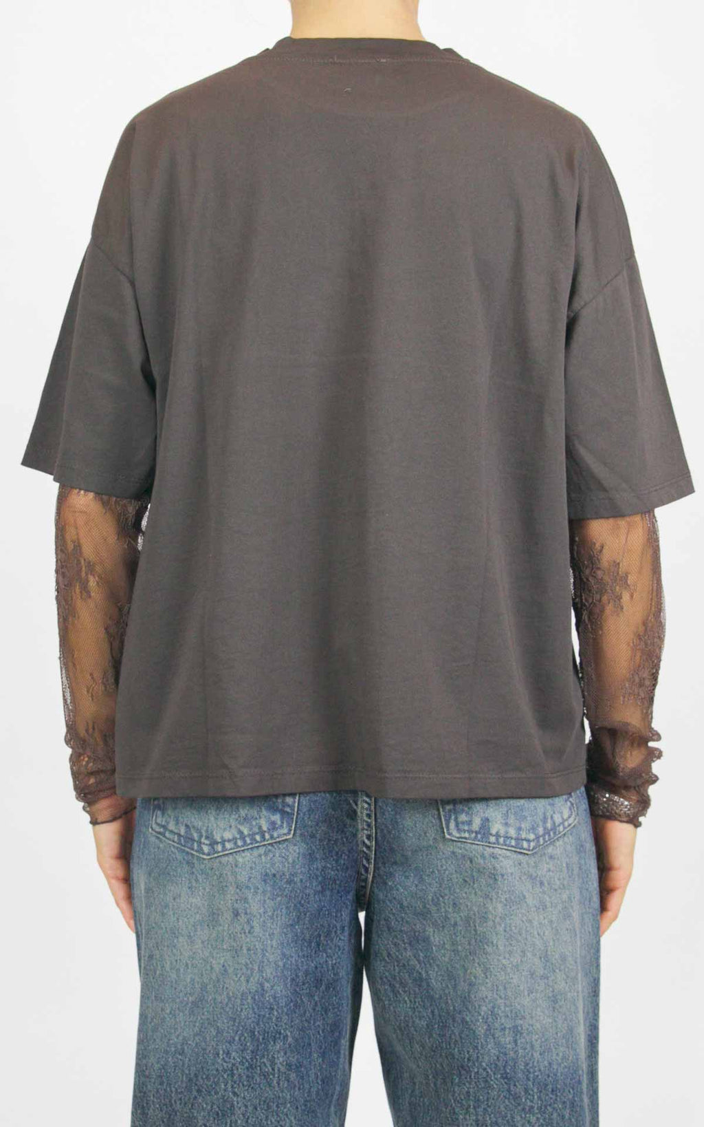 Susymix - Maglia con maniche pizzo - Moro