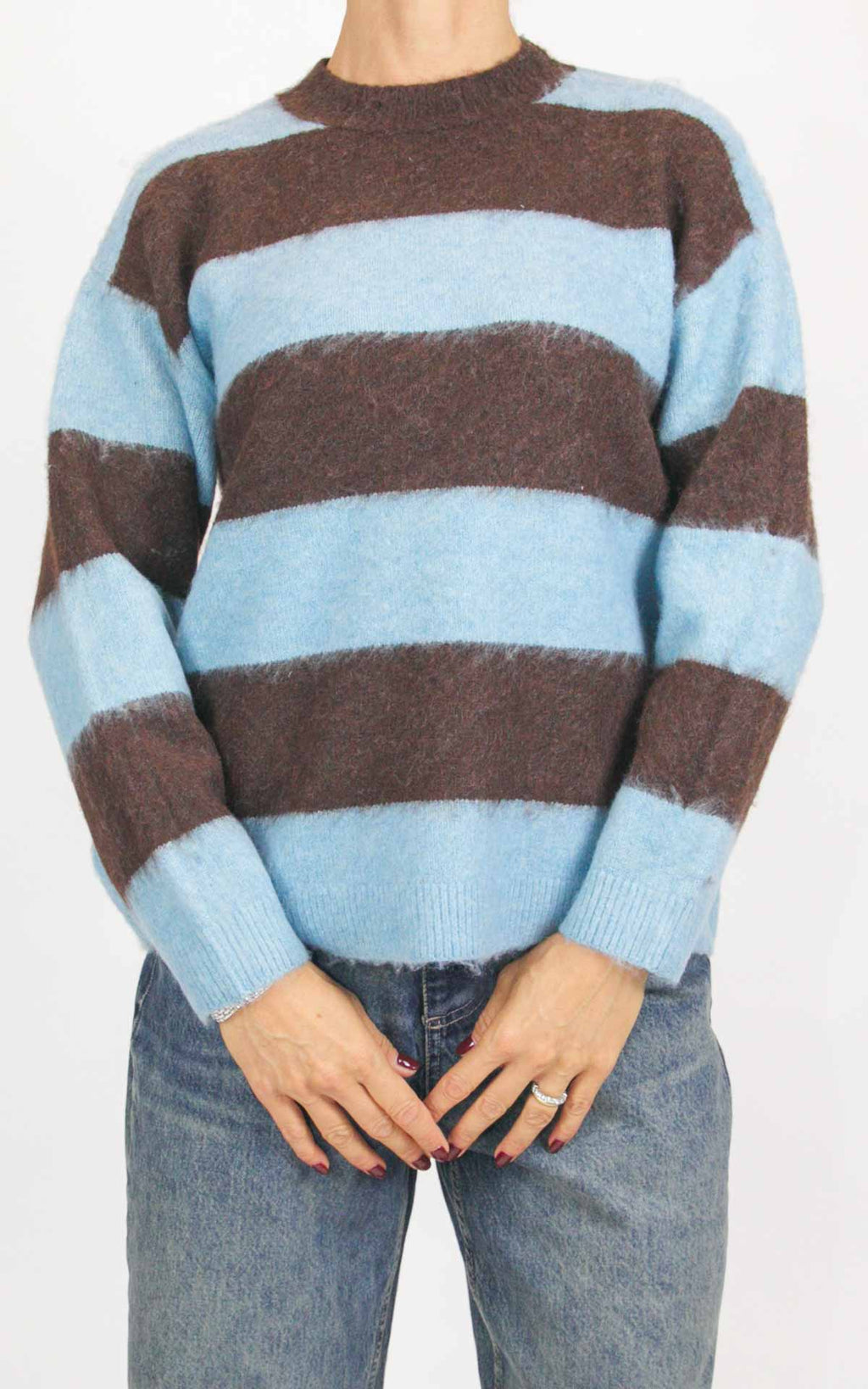 Compañía Fantástica - Maglione a righe - Moro / celeste