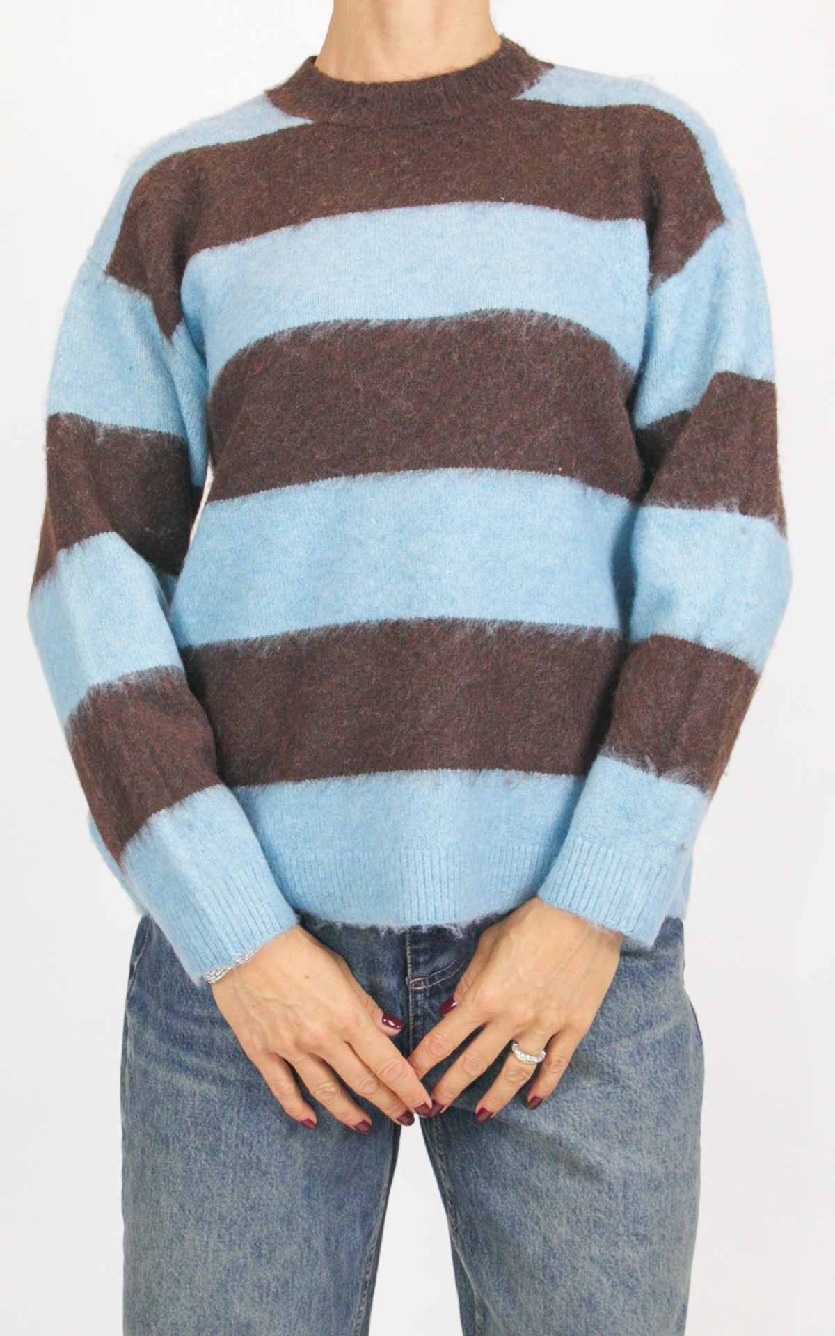 Compañía Fantástica - Maglione a righe - Moro / celeste