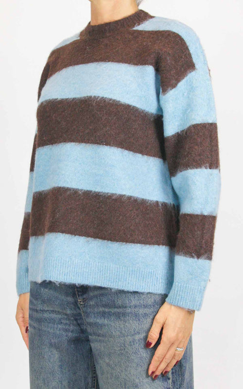 Compañía Fantástica - Maglione a righe - Moro / celeste