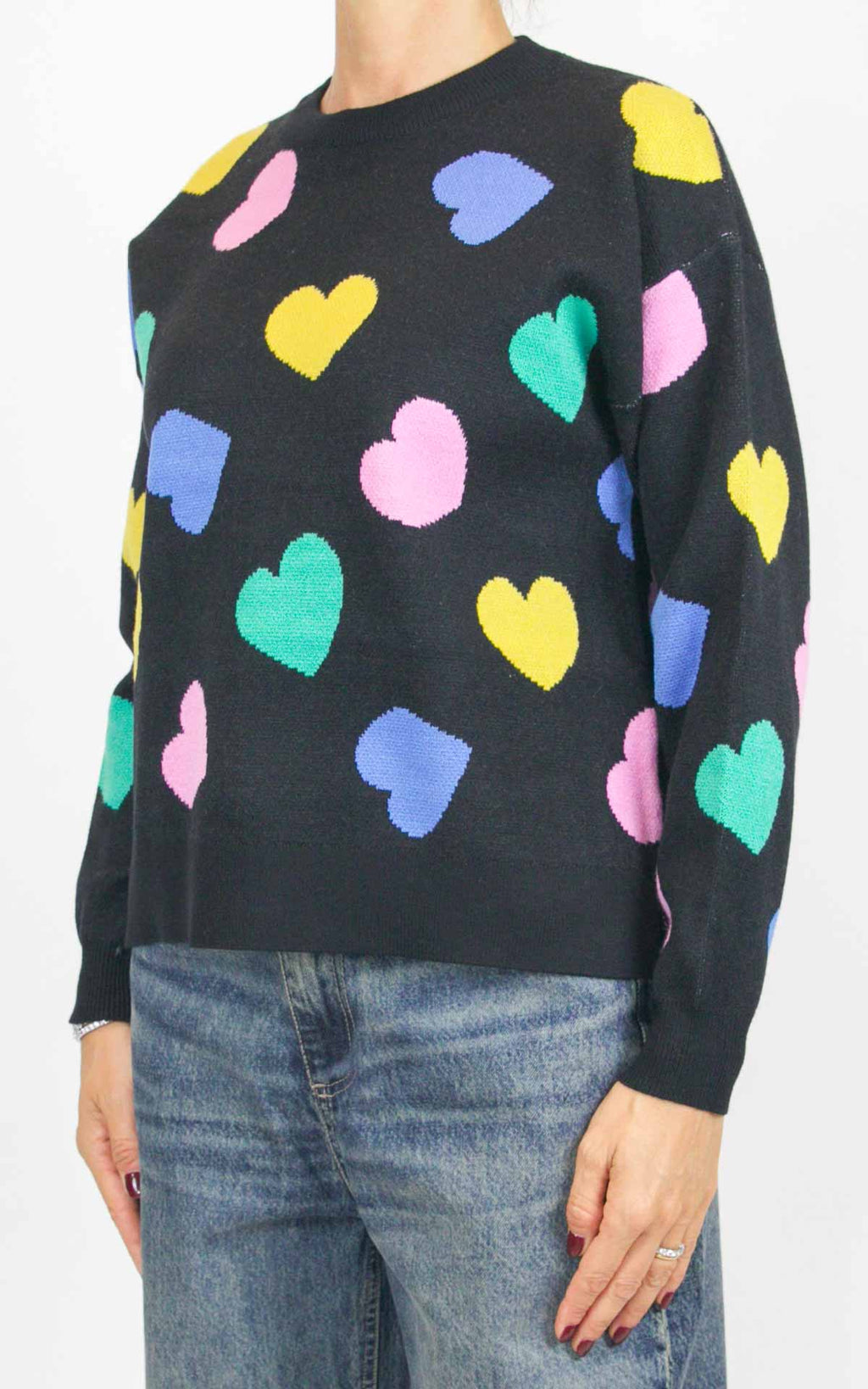 Compañía Fantástica - Maglione cuori - Nero