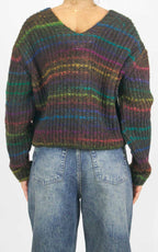 Flaminia G. - Cardigan 4 bottoni in maglia multicolore - Moro