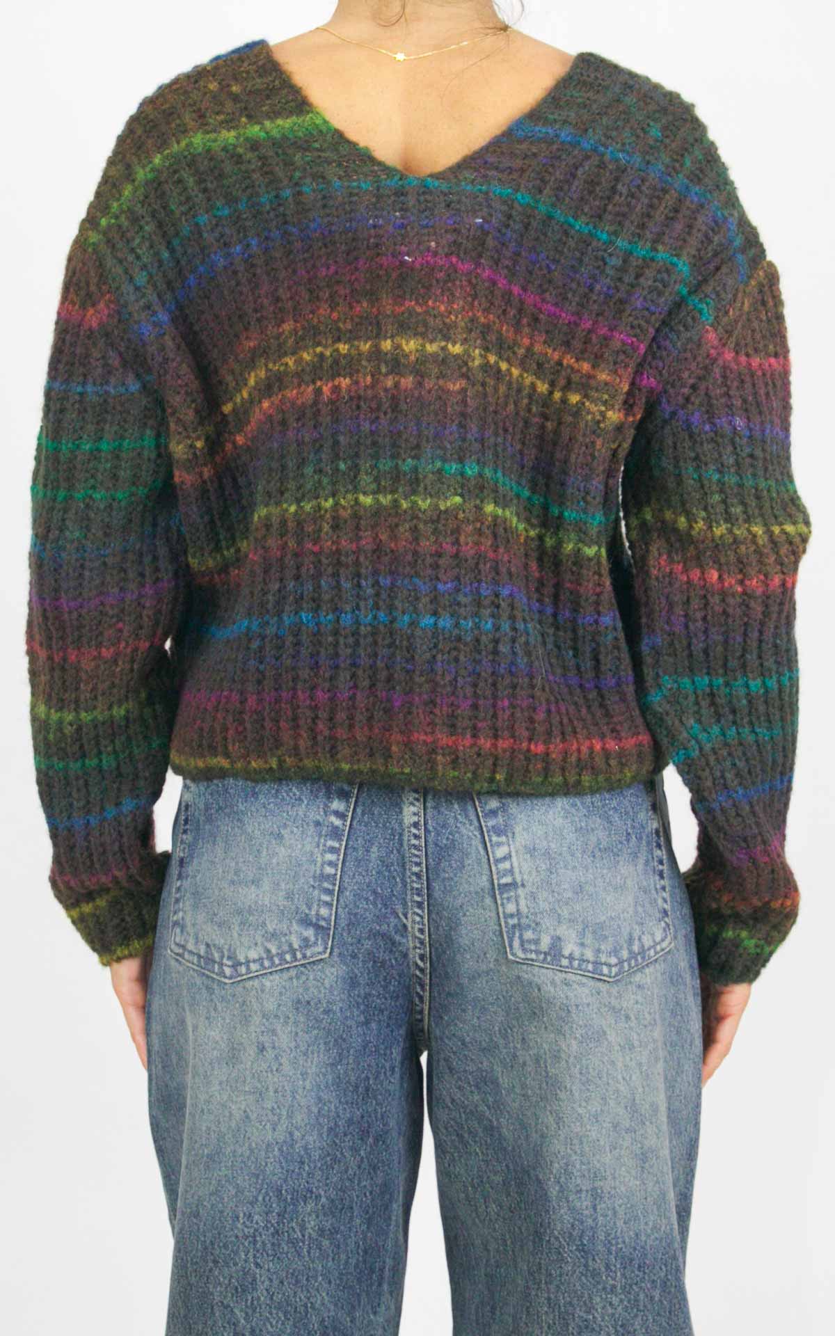 Flaminia G. - Cardigan 4 bottoni in maglia multicolore - Moro