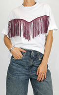 Imperial - T-shirt con frange - Latte