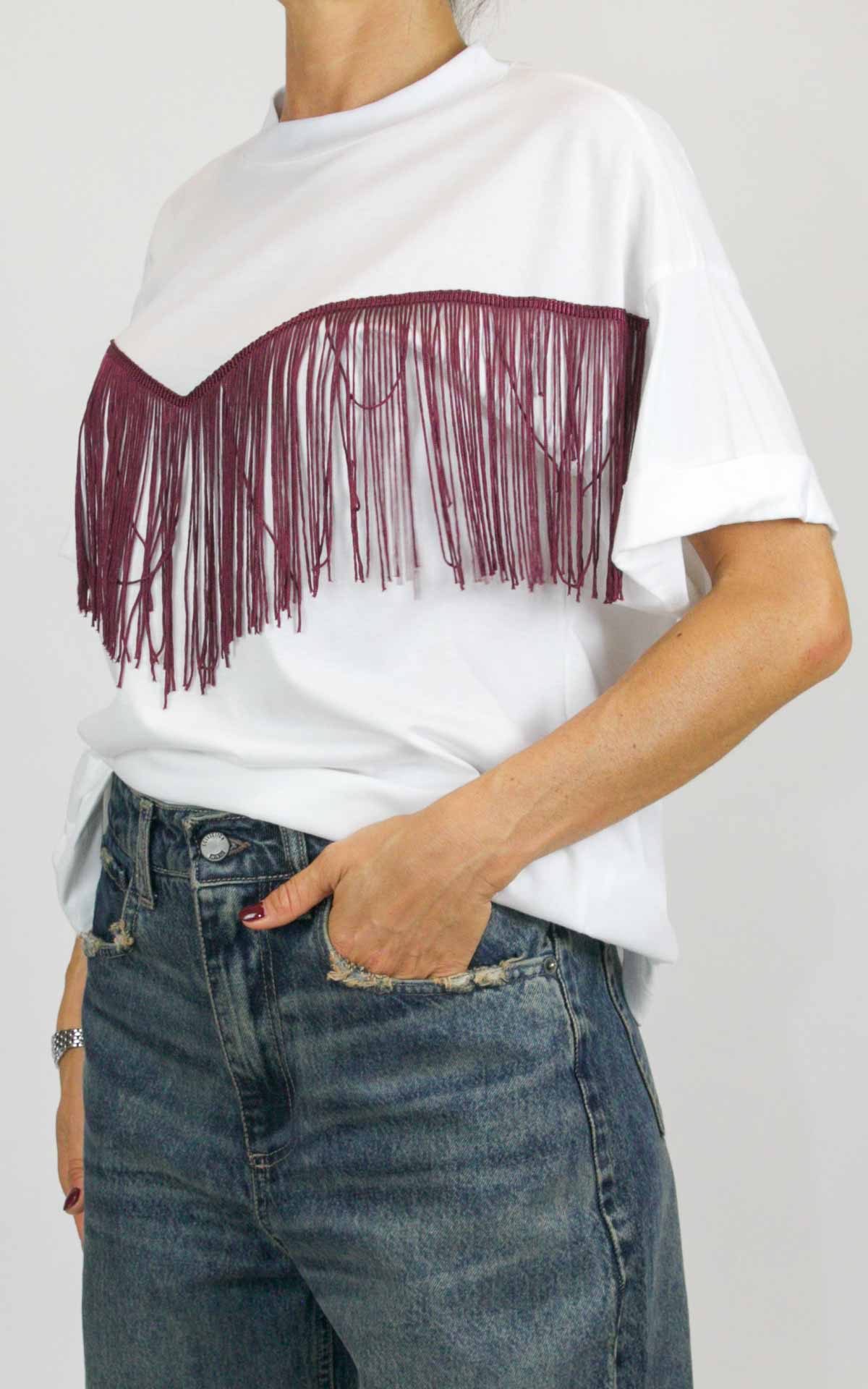 Imperial - T-shirt con frange - Latte