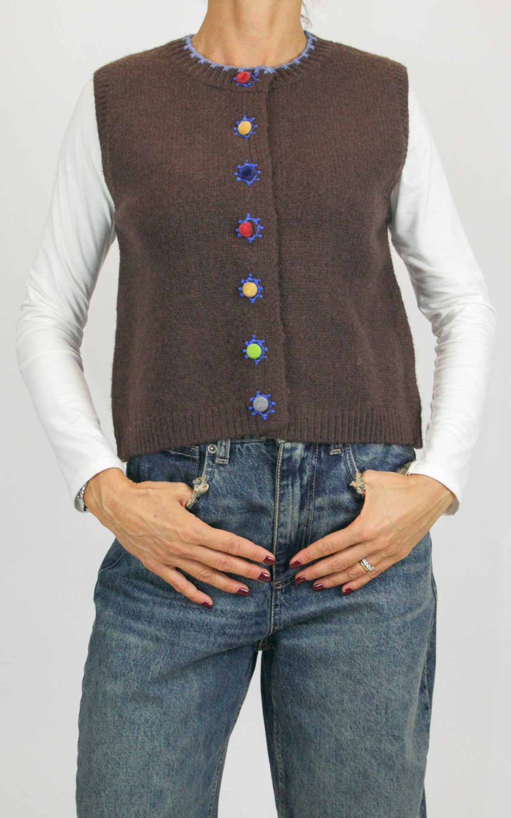 Compañía Fantástica - Gilet con bottoni colorati - Moro