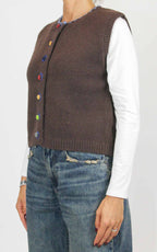 Compañía Fantástica - Gilet con bottoni colorati - Moro