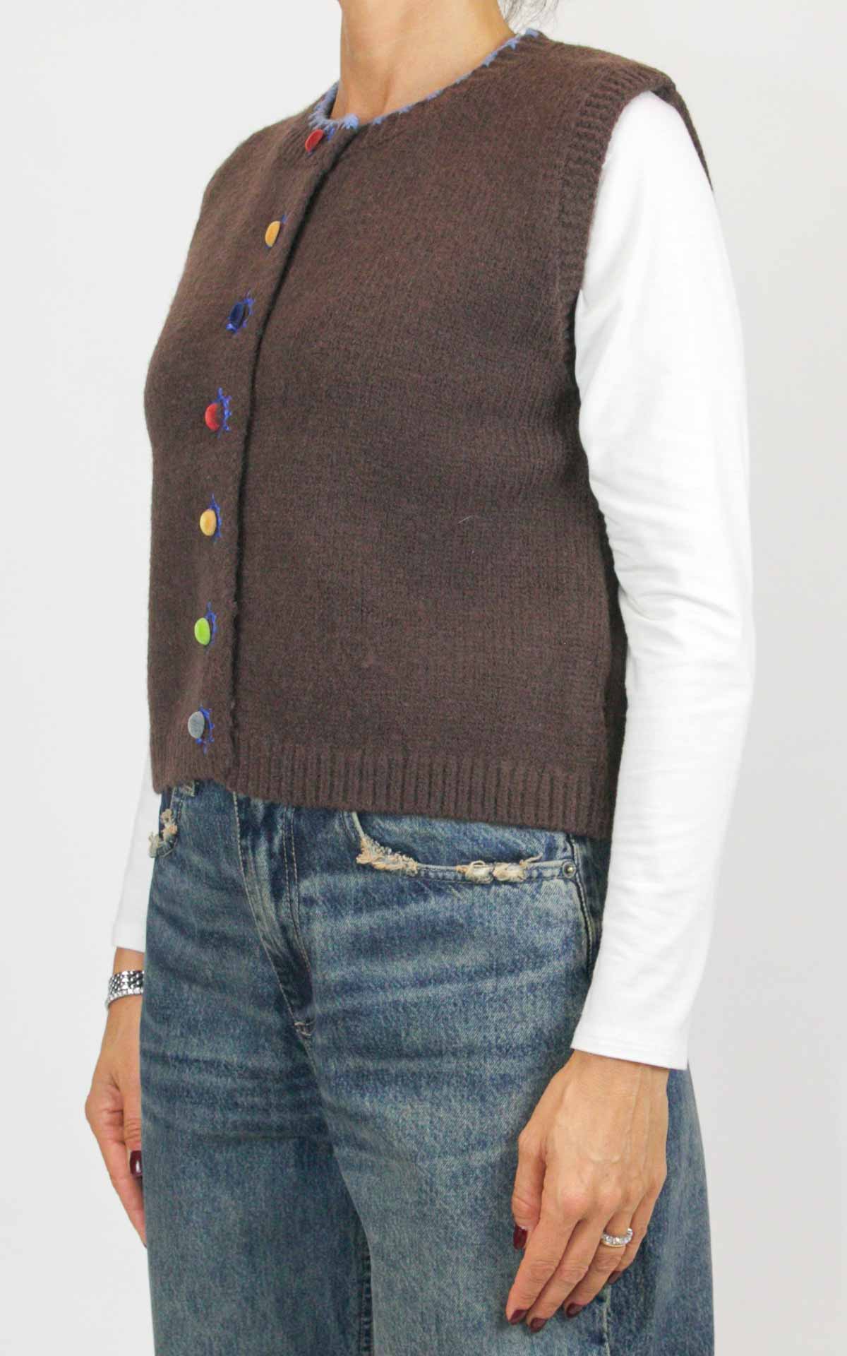 Compañía Fantástica - Gilet con bottoni colorati - Moro